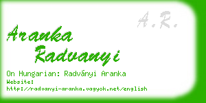 aranka radvanyi business card